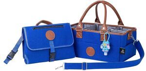 Sarvoza Baby Diaper Caddy Organizer Tote w/ Changing Pad & Free Hand Sanitizer